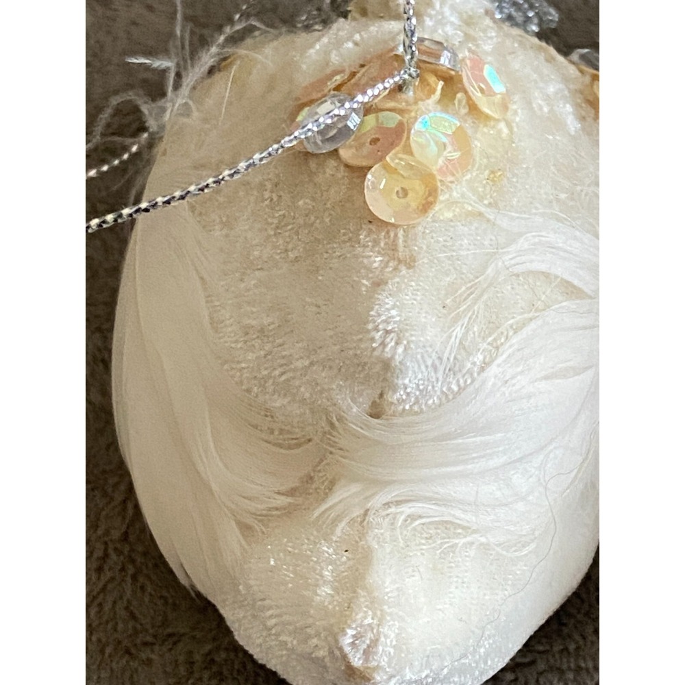Vtg KATHERINE'S COLLECTION ~Pair of Velvet Feather Sequin Glitter Swan Ornaments - Picture 13 of 15